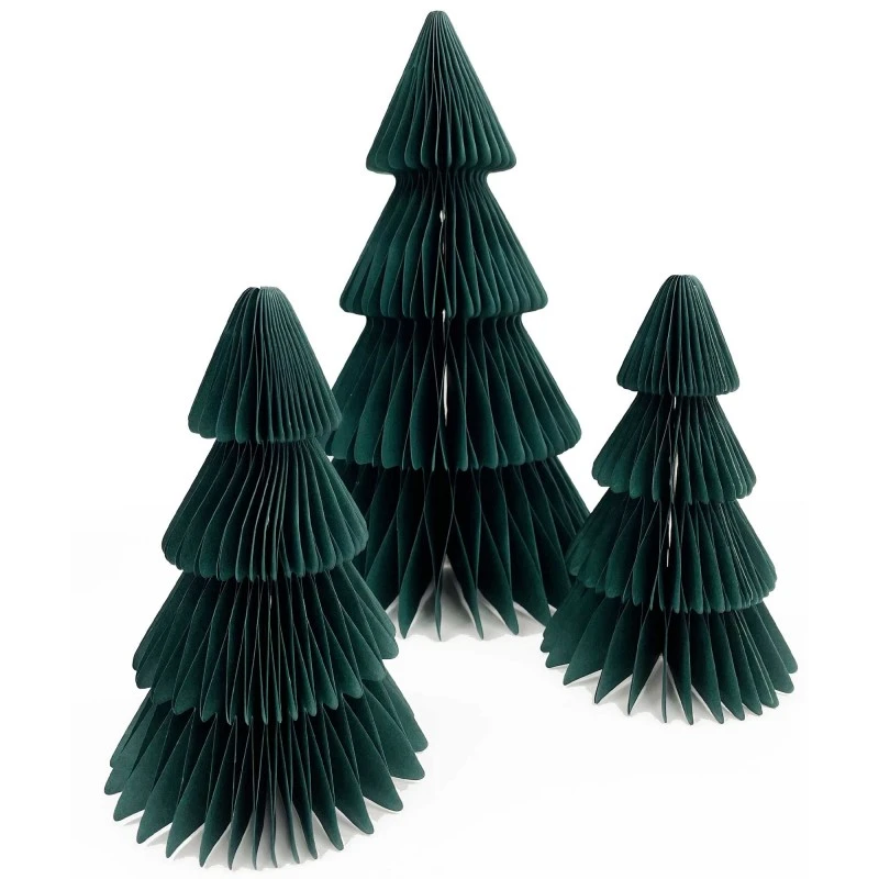 Green Christmas Tree Honeycomb Centrepiece 35cm 2 Green Christmas Tree Honeycomb Centrepiece 35cm - Image 2