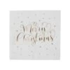 Merry Christmas Metallic Star Lunch Napkins 20 Pk