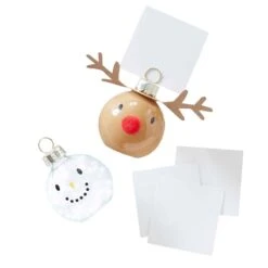Christmas Reindeer & Snowman Place Card Holders 6cm 6 Pk