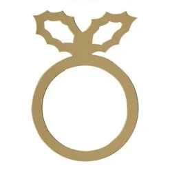 Christmas Gold Deck The Halls Napkin Rings 8cm X 5.5cm 6 Pk