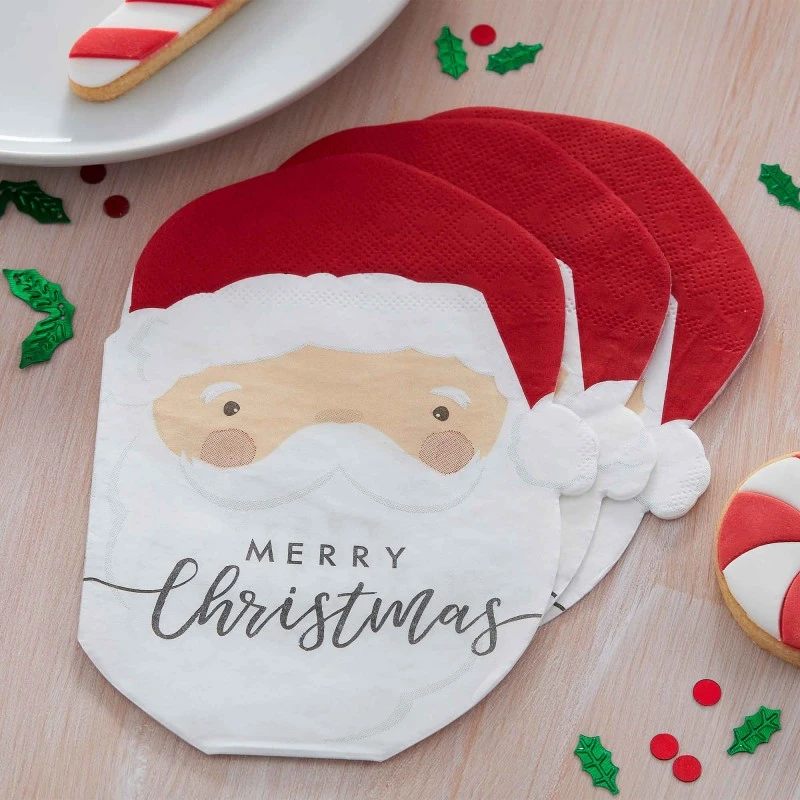 Christmas Silly Santa Lunch Napkins 16cm X 12cm 16 Pk 2 Christmas Silly Santa Lunch Napkins 16cm X 12cm 16 Pk - Image 2