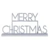 Merry Christmas Silver Glitter Sign 24cm X 38cm X 6.5cm