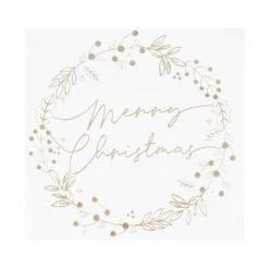 Christmas Gold Touch Of Sparkle Lunch Napkins 17cm X 17cm 16 Pk