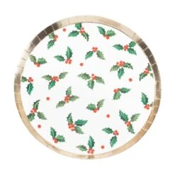 Christmas Traditional Touches Round Dinner Plates 24cm 8 Pk