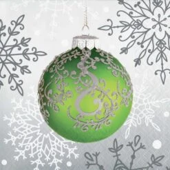 Christmas Elegant Ornaments Beverage Napkins 16 Pk