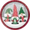 Christmas Holiday Gnomes Dinner Plates 22cm 8 Pk