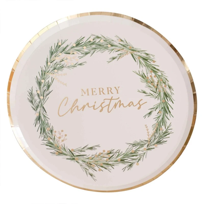 Merry Christmas Rustic Red Christmas Dinner Plates 25cm 8 Pk 3 Merry Christmas Rustic Red Christmas Dinner Plates 25cm 8 Pk - Image 3