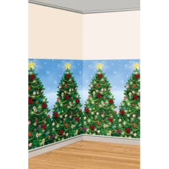 Evergreen Christmas Trees Room Roll Scene Setter 1.21m X 12.19m