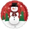 Christmas Smiley Snowman Standard Round Foil Balloon 45cm