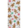 Christmas Gingerbread Men Large Cello Loot Favour Bags 29cm X 12cm X 8cm Pack Of 20