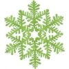 Green Christmas Glitter Snowflake Hanging Decoration 16cm