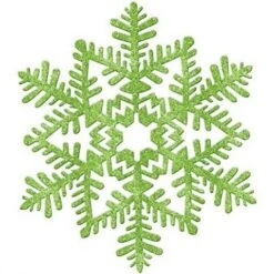 Green Christmas Glitter Snowflake Hanging Decoration 16cm