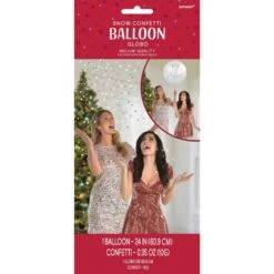 Christmas Let It Snow Confetti Latex Balloon 60cm
