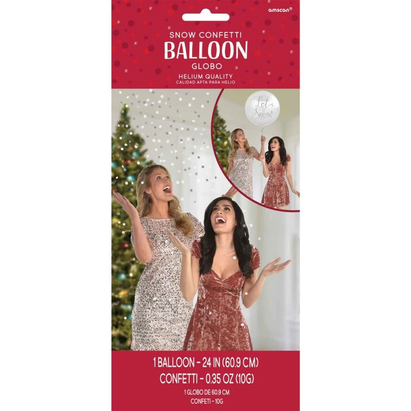 Christmas Let It Snow Confetti Latex Balloon 60cm 1 Christmas Let It Snow Confetti Latex Balloon 60cm