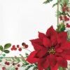 Christmas Posh Poinsettia Lunch Napkins 16 Pk
