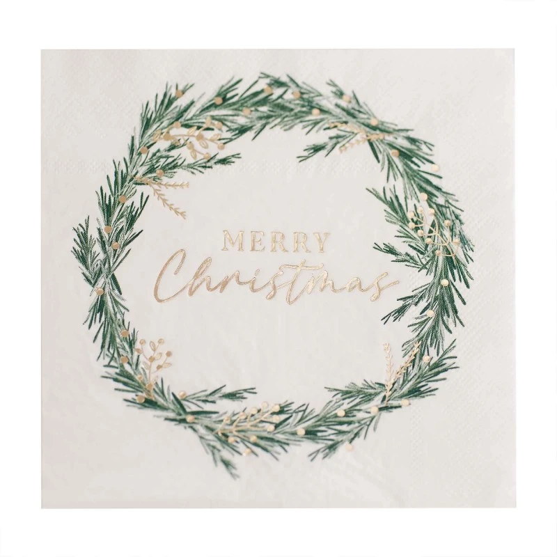 Merry Christmas Rustic Red Christmas Lunch Napkins 15cm X 15cm 16 Pk 3 Merry Christmas Rustic Red Christmas Lunch Napkins 15cm X 15cm 16 Pk - Image 3