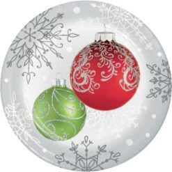 Christmas Elegant Ornaments Lunch Plates 18cm 8 Pk