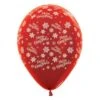Teardrop Metallic Red Snowflakes Merry Christmas Latex Balloons 30cm Pack Of 25