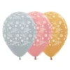 Teardrop Metallic Silver, Rose Gold & Gold Snowflakes Merry Christmas Latex Balloons 30cm Pack Of 25