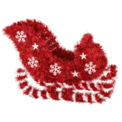 Christmas 3D Tinsel Sleigh 19cm X 25cm X 9cm