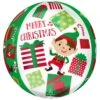 Christmas Santa & Elf Orbz XL Shaped Balloon 38cm X 40cm Merry Christmas