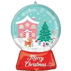 Merry Christmas Snow Globe Nostalgic Wonderland Shaped Balloon 50cm X 68cm