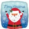 Snowy Merry Christmas Santa Square Shaped Balloon 45cm