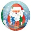 Snowy Merry Christmas Santa Orbz Shaped Balloon 38cm X 40cm