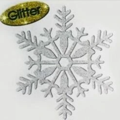 Silver Christmas Glittered Snowflake Hanging Decoration 16cm