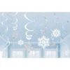 Christmas Snowflakes Swirl Hanging Decorations Pack Of 12