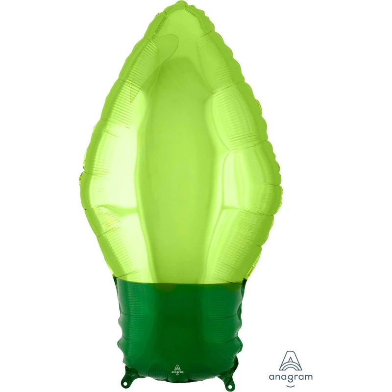 Standard XL Green Christmas Light Bulb Shaped Balloon 27cm X 55cm 1 Standard XL Green Christmas Light Bulb Shaped Balloon 27cm X 55cm