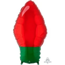 Standard XL Red Christmas Light Bulb Shaped Balloon 27cm X 55cm
