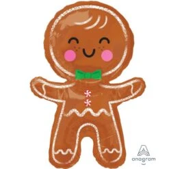 Christmas SuperShape Happy Gingerbread Man Shaped Balloon 55cm X 78cm
