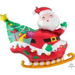 Christmas SuperShape Santa's Sleigh Shaped Balloon 76cm X 71cm