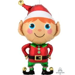SuperShape XL Happy Christmas Elf Shaped Balloon 55cm X 88cm
