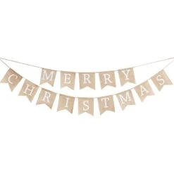 Rustic Christmas Hessian Bunting Banner 2.5m -Decorations Shop office party banner 1