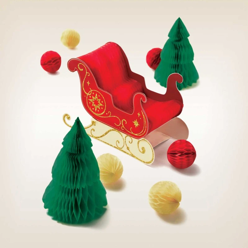 Christmas Sleigh Centrepieces 9 Pk 1 Christmas Sleigh Centrepieces 9 Pk