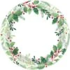Christmas Traditional Holly Round Dinner Plates 21cm 40 Pk