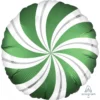 Emerald Green Christmas Standard XL Candy Cane Swirls Foil Balloon 45cm