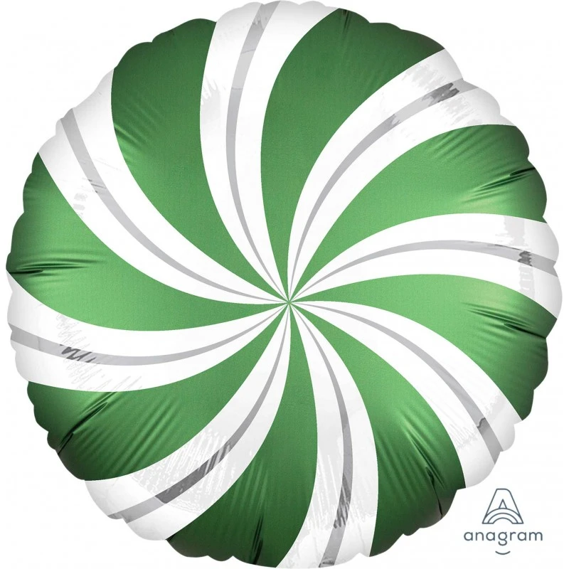 Emerald Green Christmas Standard XL Candy Cane Swirls Foil Balloon 45cm 1 Emerald Green Christmas Standard XL Candy Cane Swirls Foil Balloon 45cm