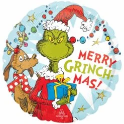Christmas Merry Grinch-Mas! Dr Seuss The Grinch Round Foil Balloon 45cm
