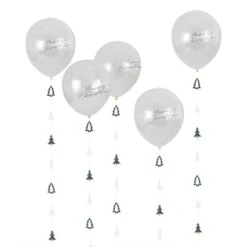 Merry Christmas Nordic Noel Foil Balloons 30cm 5 Pk -Decorations Shop office party foil balloons