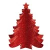 Glittered Red 3D Christmas Tree 26cm X 20cm