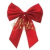 Merry Christmas Red Bow Hanging Decoration 36cm X 30cm