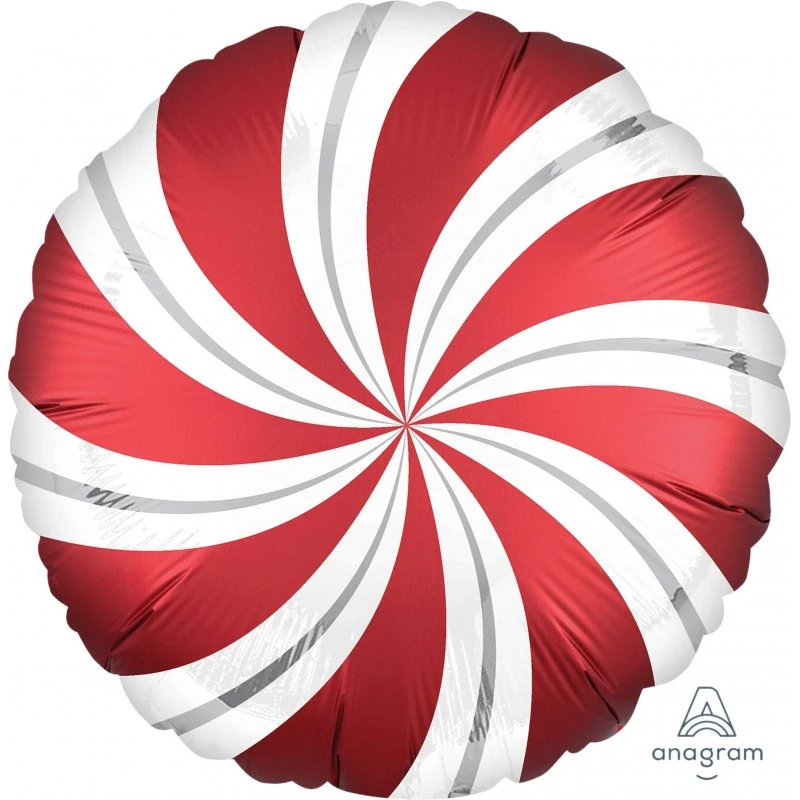 Sangria Red Christmas Standard XL Candy Cane Swirls Foil Balloon 45cm 1 Sangria Red Christmas Standard XL Candy Cane Swirls Foil Balloon 45cm