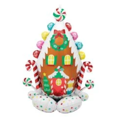 Christmas Gingerbread House AirLoonz Shaped Balloon 81cm X 129cm