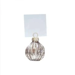 Silver Christmas Bauble Place Card Holders 4cm 6 Pk -Decorations Shop office party silver misc accessories