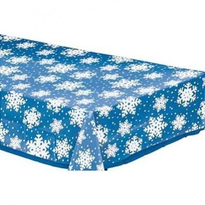 Christmas Snowflakes Clear Plastic Table Cover 137cm X 274cm 1 Christmas Snowflakes Clear Plastic Table Cover 137cm X 274cm