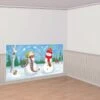 Christmas Whimsical Snowmen Add On Wall Scene Setter 85cm X 165cm