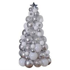 Christmas Tree Silver Glitter Balloon Kit Latex Balloons 110 Pk -Decorations Shop silver latex balloons